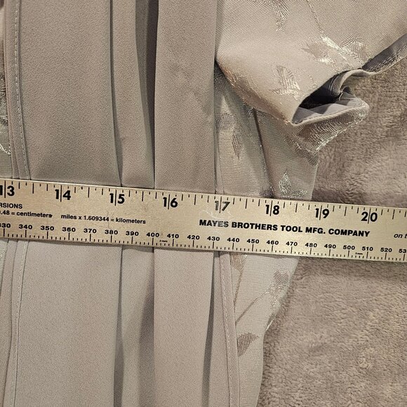 Dressbarn Womens 8 Formal light gray dress elegant brocade chiffon wedding Party - Picture 8 of 15